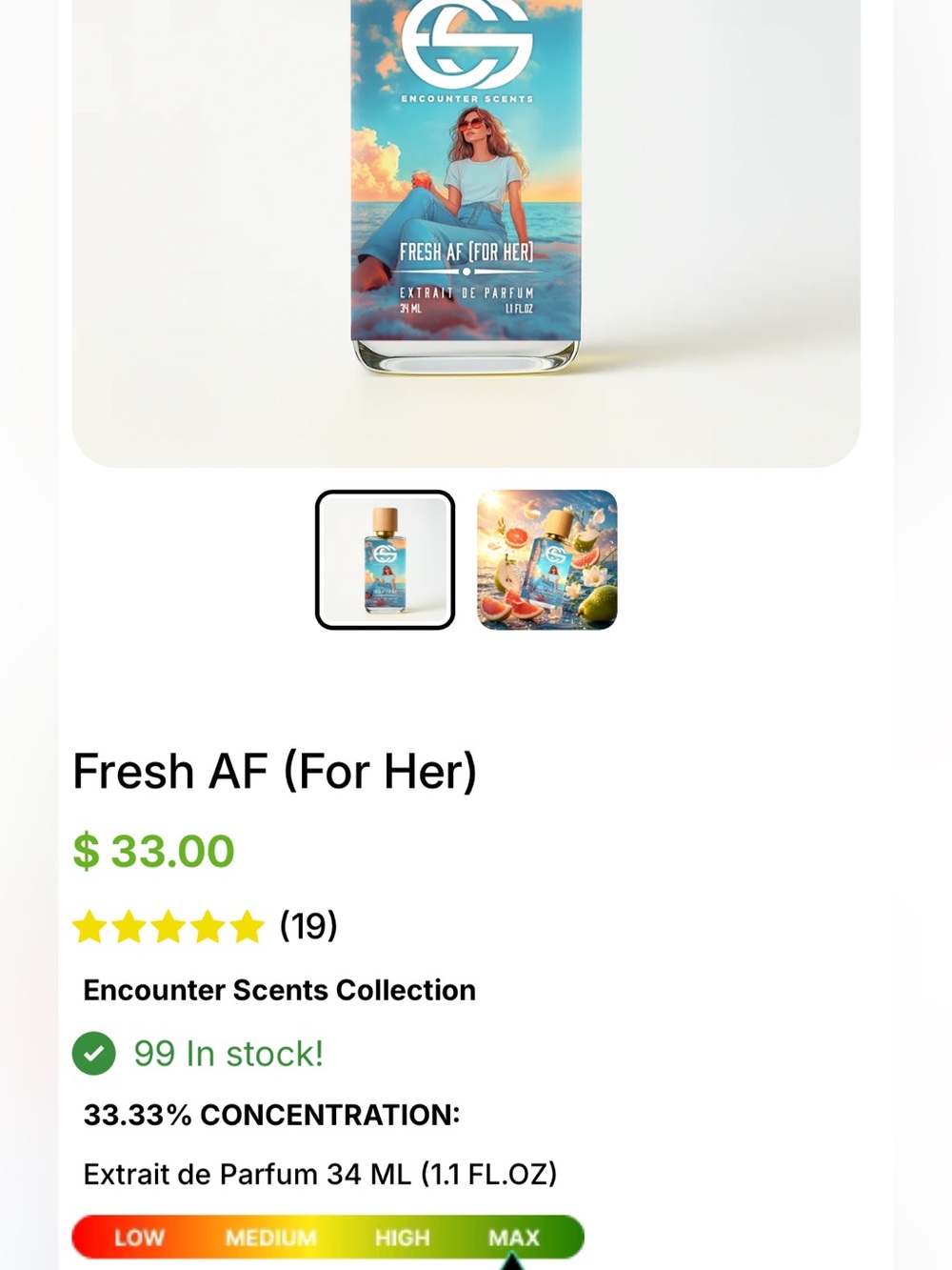 Dua Fresh AF for her extrait de Parfum (original scent,clean girl scent) - Picture 3 of 4
